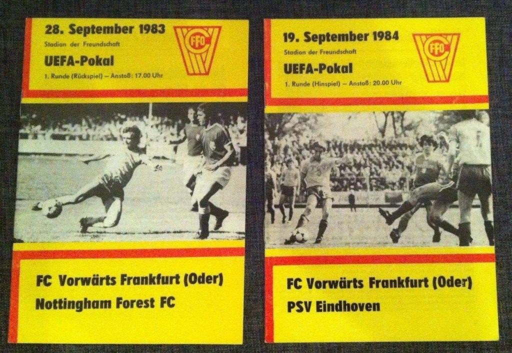 Programy meczowe z rywalizacji w piłkarskim pucharze UEFA.